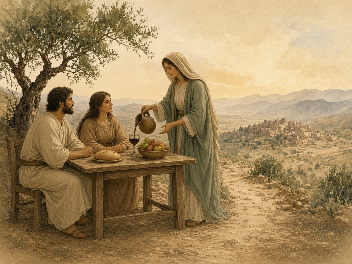 A woman pours wine for a man and another woman at one table.